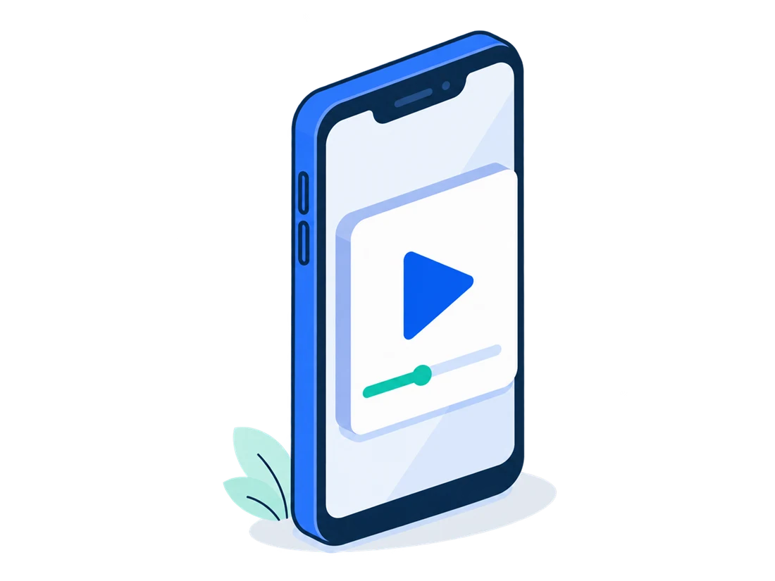 A smartphone playing a video ad
